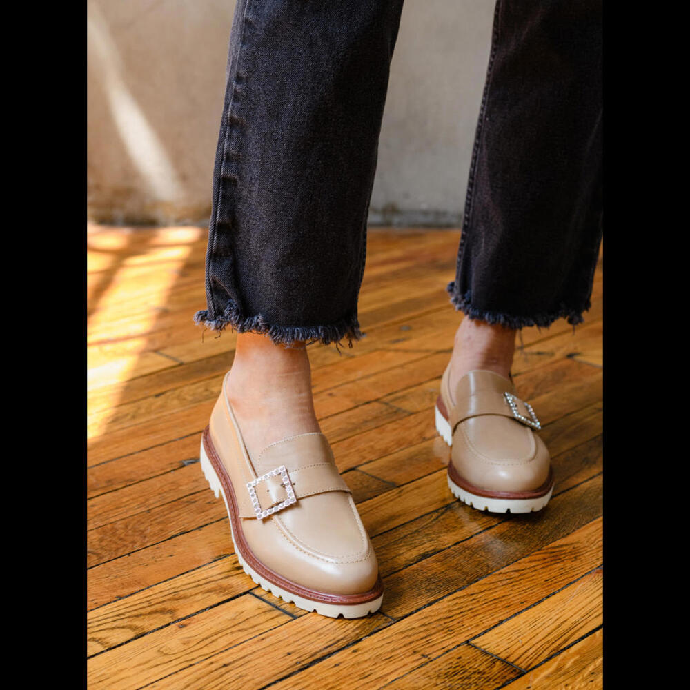 Anthropologie Able Reese Loafer rhinestone buckle details  New - Picture 4 of 10